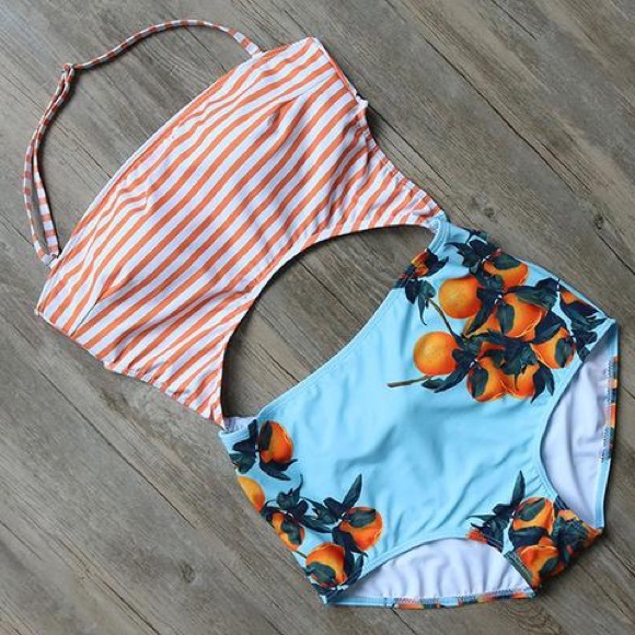 PARKER Orange & Blue Striped Monokini - Picture 5 of 8